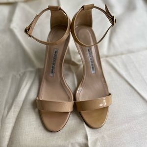 Chaos Patent Leather Sandal, Nude 35.5